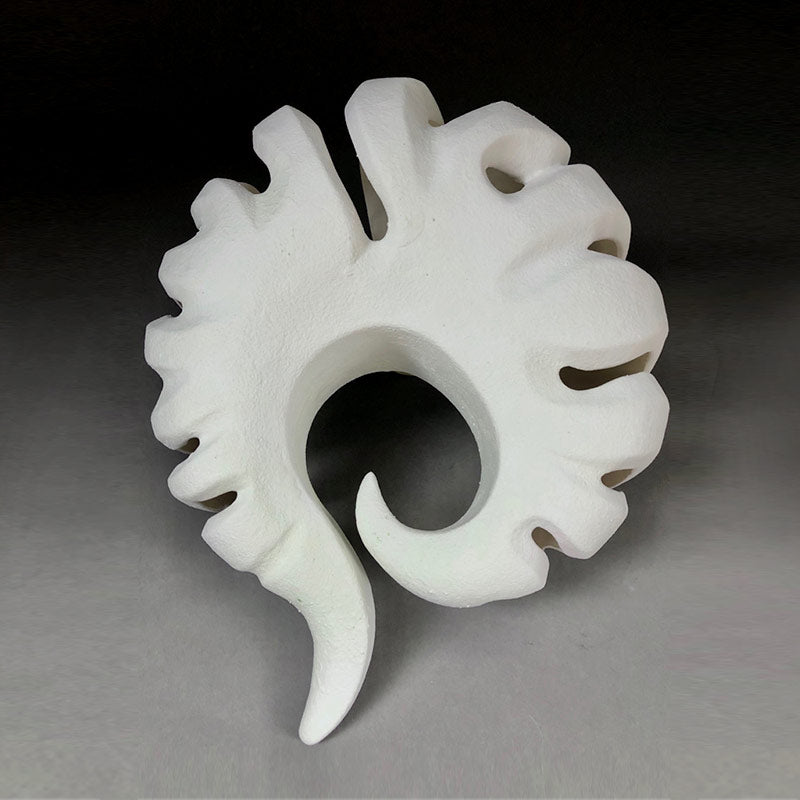 AneelaD Hand built organic ceramic sculpture in stoneware clay with curve 