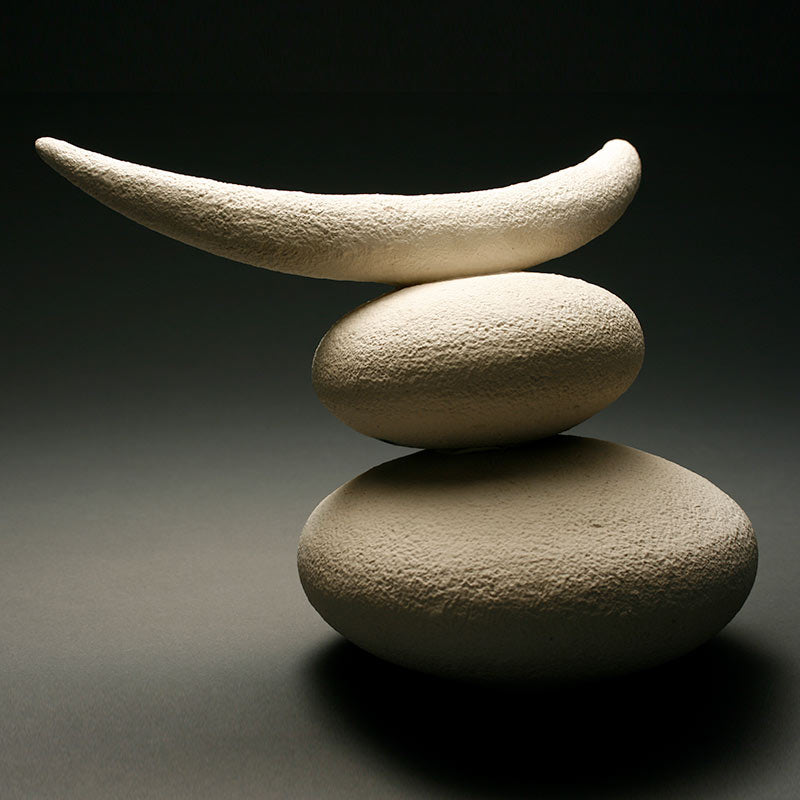 AneelaD white ceramic sculpture of deconstructed bovine form