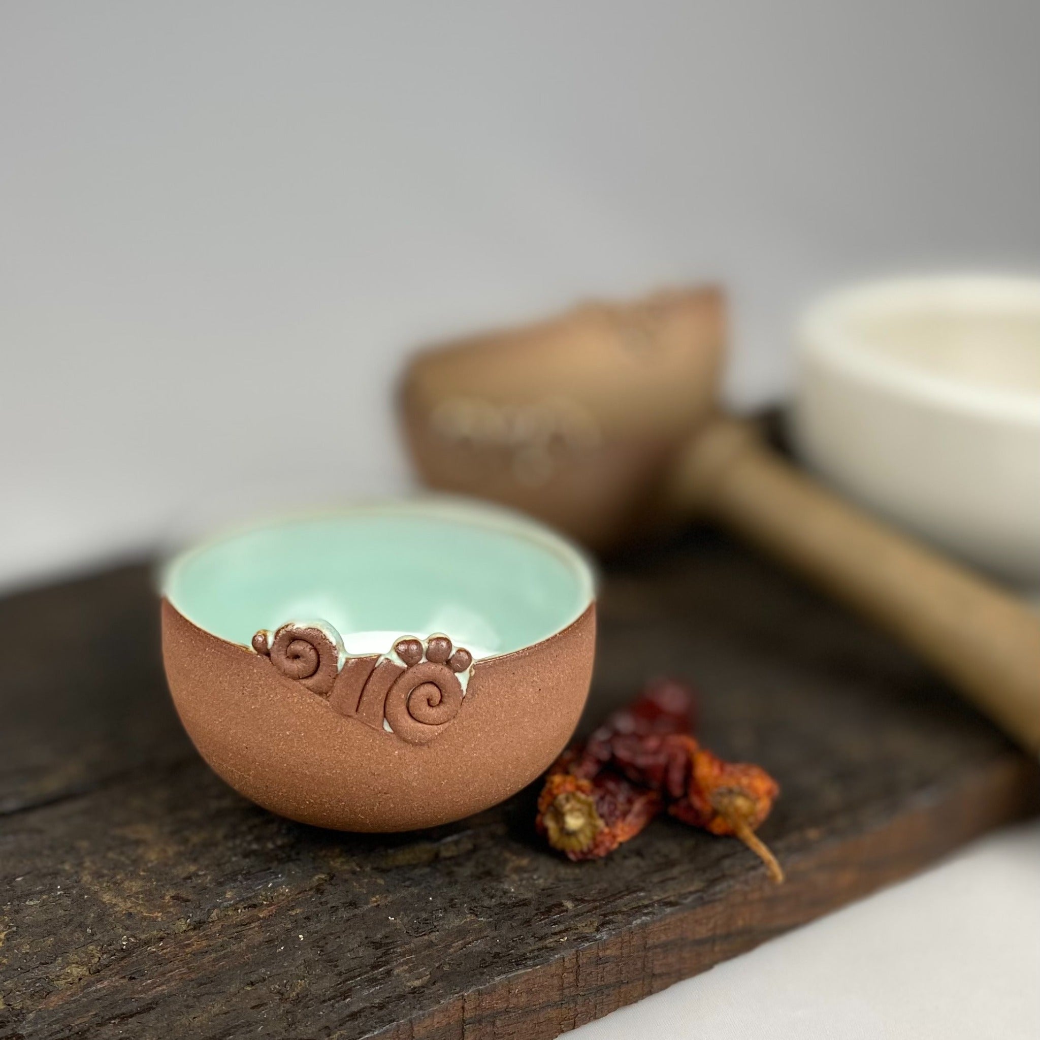 handmade ceramic pottery food safe dip bowl